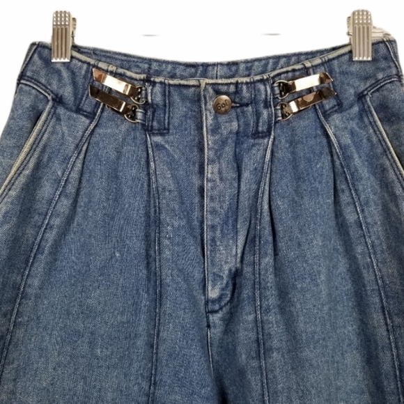 Jag Jeans Vtg High Waisted Denim Relaxed Cotton Pleated Tapered Leg Metal Clip - Picture 7 of 16